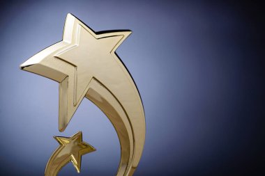 Üzerinde mavi şık altın göktaşları