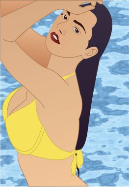 Sarı mayolu Maite Perroni.