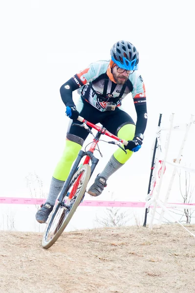 Cyclocross Rider in competitie — Stockfoto