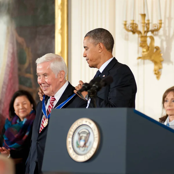 Richard Lugar, Barack Obama — Stok fotoğraf