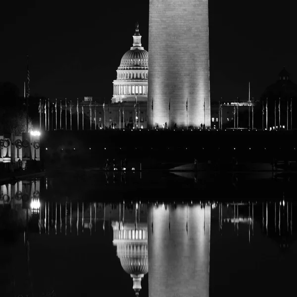 Washington Monument en Capitool — Stockfoto