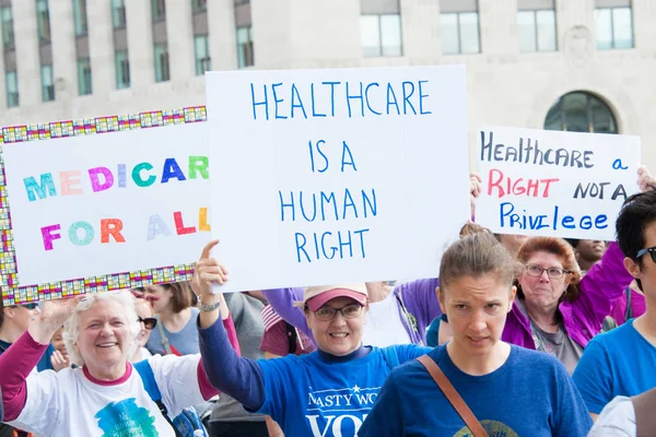 Pro-health care rally — Stock Photo, Image