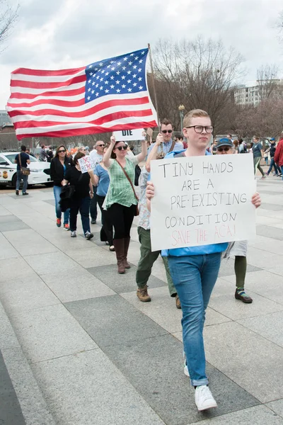 Pro-gezondheidszorg rally — Stockfoto