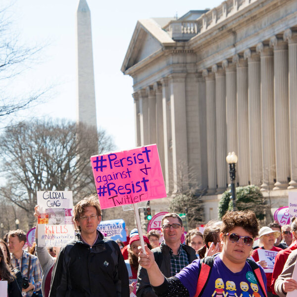 Protesters on International Women's Day