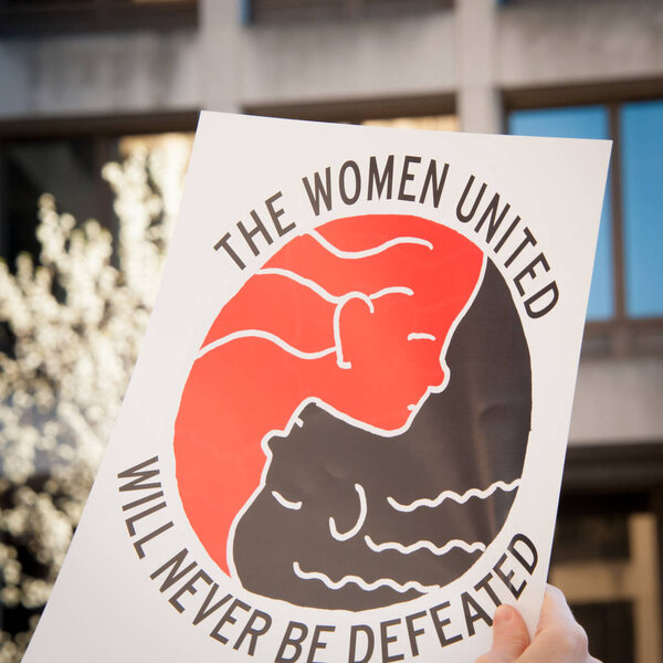 Protest Sign on International Women's Day