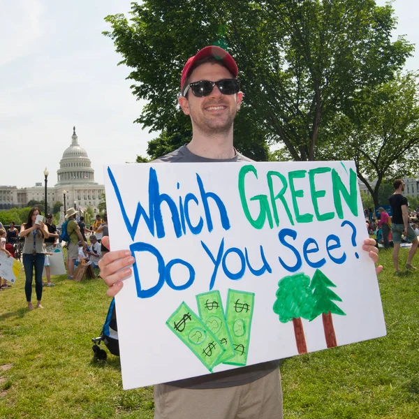 Manifestant tenir signe à Peoples Climate March — Photo