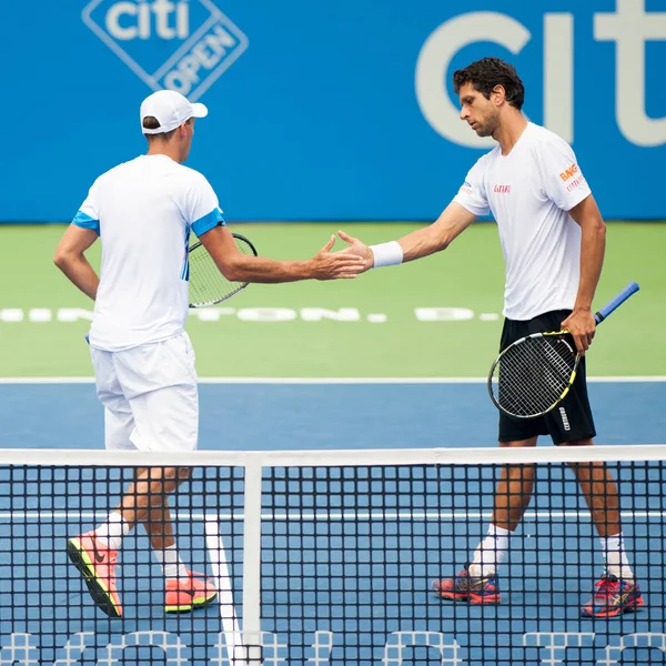 Giocatori di tennis professionisti Lukasz Kubot e Marcelo Melo — Foto Stock