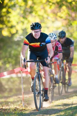 Cyclocross Racer in Compeition