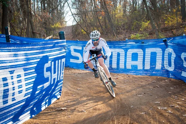 Reston Dicembre Ciclista Gareggia Nella Capital Cross Classic Dicembre 2017 — Foto Stock