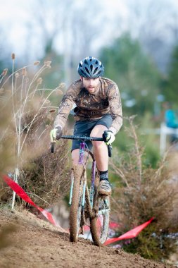Haymarket Aralık 10 A bisikletçi üzerinde 10 Aralık 2017 Haymarket, Virginia, ABD Bikeneticx cyclocross olay rekabet