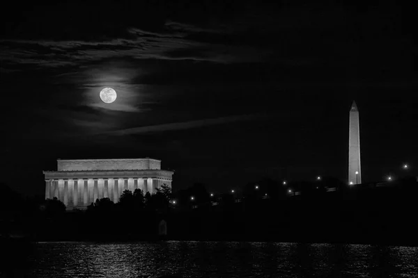 Luna Llena Sobre Washington — Foto de Stock