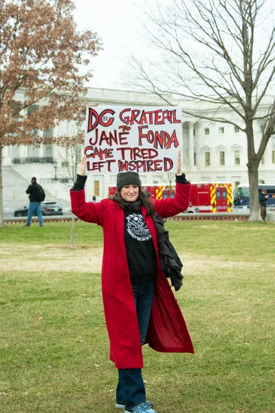 Participant Jane Fonda Fire Drill Friday Protests Climate Crisis Washington — Stock Photo, Image