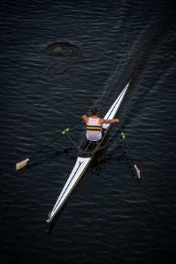 Solo Male Rower in Competition clipart