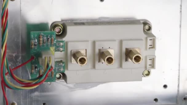 Plug in connector, computer circuit board — Stock Video