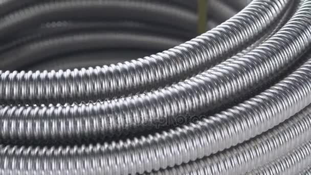 Corrugated tube, closeup — Stock Video