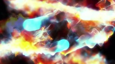 Döngü farklı yönlere, 3d animasyon, ateşli parçacıklar Streams