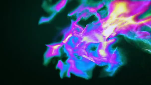 Движущиеся частицы разноцветного пара, 3D анимация, петля — стоковое видео