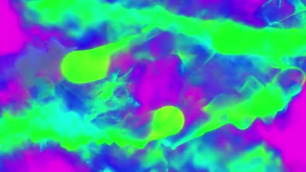 Потоки кислотних частинок в різних напрямках, 3D анімація, петля — стокове відео
