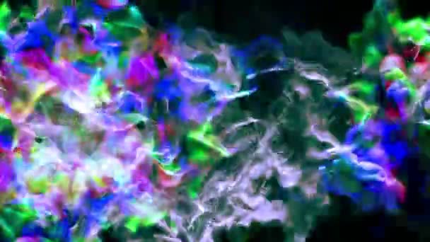 Flashs colorés aléatoires, belle animation de particules, boucle — Video