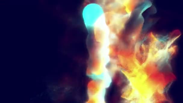 Fiery particles in the dark, 3D animation, looping — Stock Video