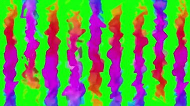 Yeşil ekran, 3d animasyon, döngü çırpınan parlak soyut paçavra