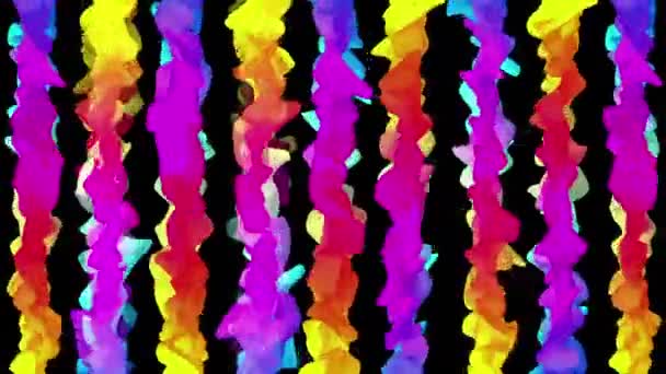 Brilhantes trapos abstratos fluttering em preto, animação 3D, looping — Vídeo de Stock