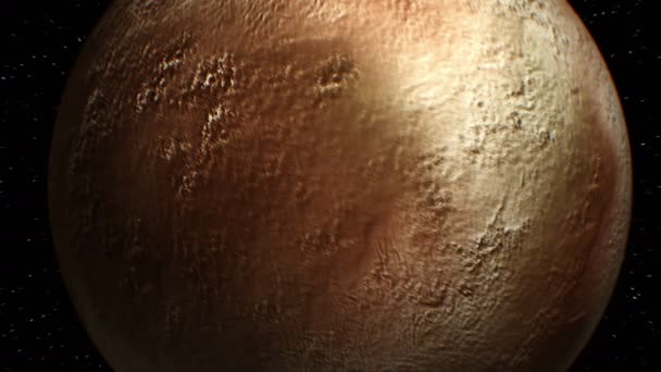 Satélite ficticio sobre fondo Plutón — Vídeo de stock