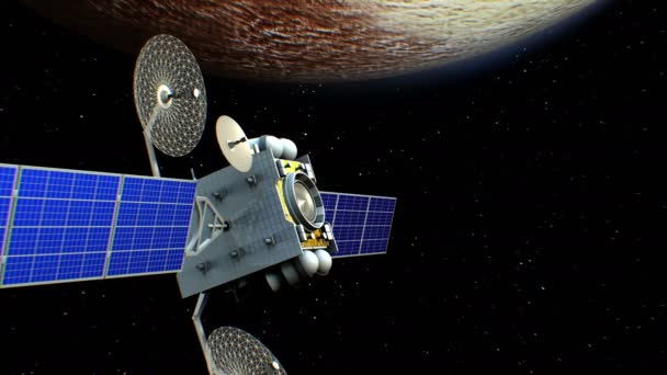 Satélite em órbita de Plutão — Vídeo de Stock
