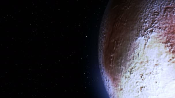 Raumschiff fliegt an Pluto vorbei — Stockvideo