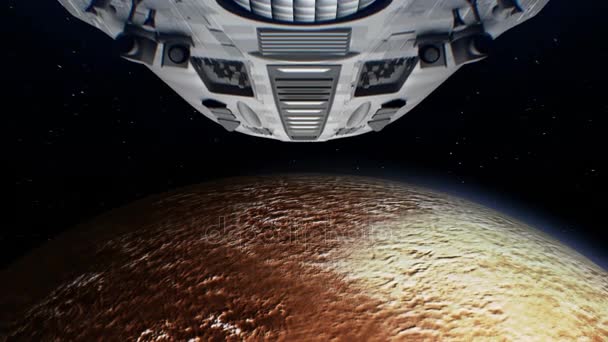 Vlucht naar Pluto, 3d animatie — Stockvideo