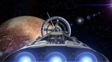 Plüton 'un arka plan üzerinde Spacecrafts