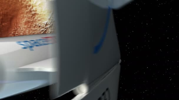 Fiktiva spaceplane flyger förbi Pluto — Stockvideo