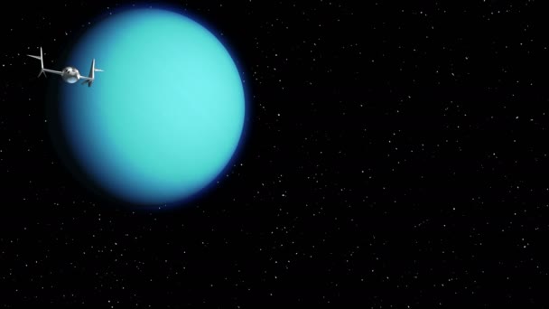 Spaceplane return from Uranus — Stock Video