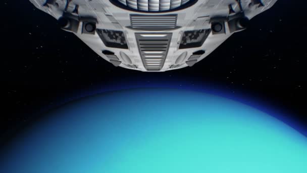 Vlucht naar Uranus, 3d animatie — Stockvideo