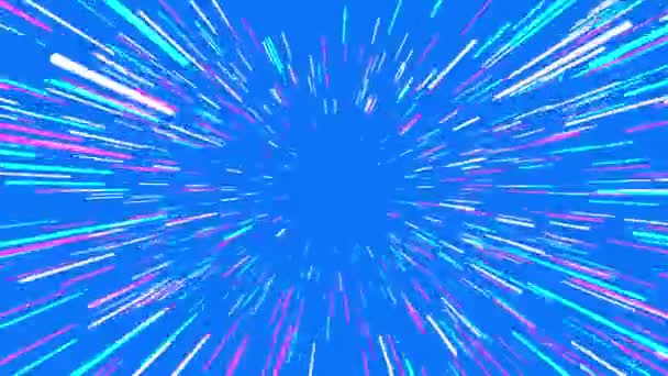 Hyperespace creux volant, animation abstraite sur boucle bleue et transparente .