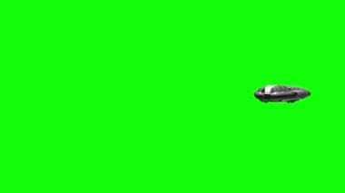 Uzay, bilim-kurgu uzay gemisinde yeşil ekran, yolculuk motorları atmak, 3d animasyon, chroma anahtar
