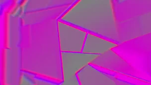 Les formes abstraites polygonales brisées gris-lilas fluctuent en boucle sans couture. Animation 3D . — Video