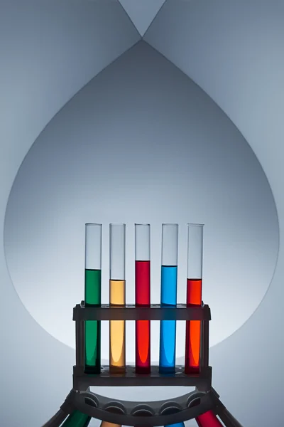 Laboratory glassware with liquids — Stock Photo, Image