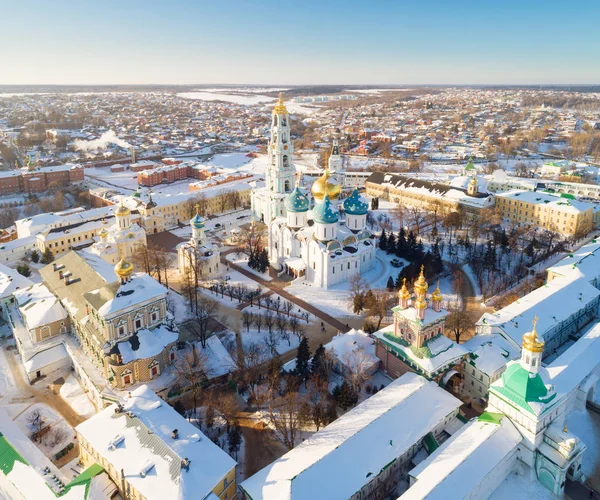 Vista aérea no Mosteiro Trinity St. Sergy no inverno — Fotografia de Stock