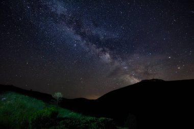 Samanyolu ile yıldızlı gökyüzü 