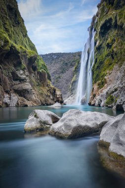 Tamul Waterfall on Tampaon River, Huasteca Potosina, Mexico clipart