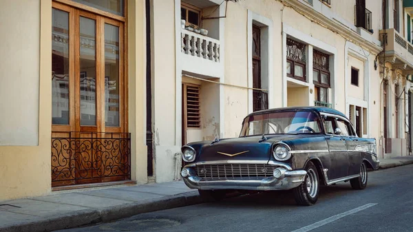 Vintage Autó Parkolt Utcán Havanna Kuba — Stock Fotó