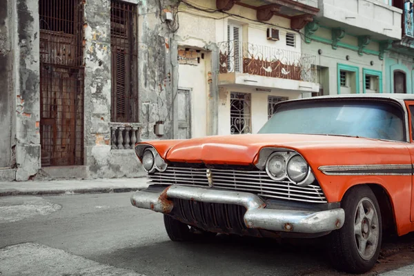 Vintage Auto Geparkeerd Straat Havana Cuba — Stockfoto