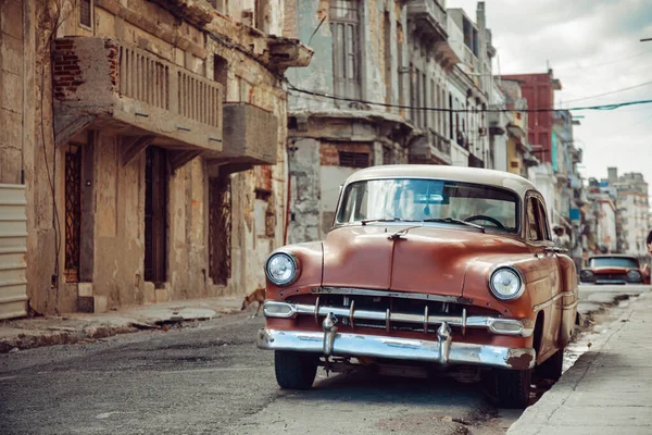 Vintage Auto Geparkeerd Straat Havana Cuba — Stockfoto