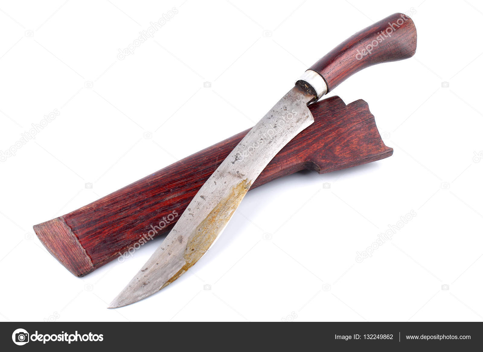 Cow sheath / slaughter knives on white background — Stock Photo