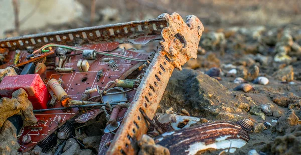 Seltsame Objekte Strand — Stockfoto