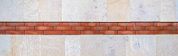 Wand Aus Marmor Und Roten Ziegeln Textur — Stockfoto