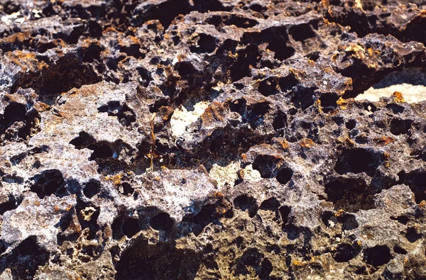 lava rock along the coastline