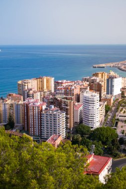 Malaga şehrinin panoramik manzarası 