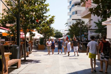 Marbella tipik eski şehir sokak, Costa del Sol, Endülüs, S